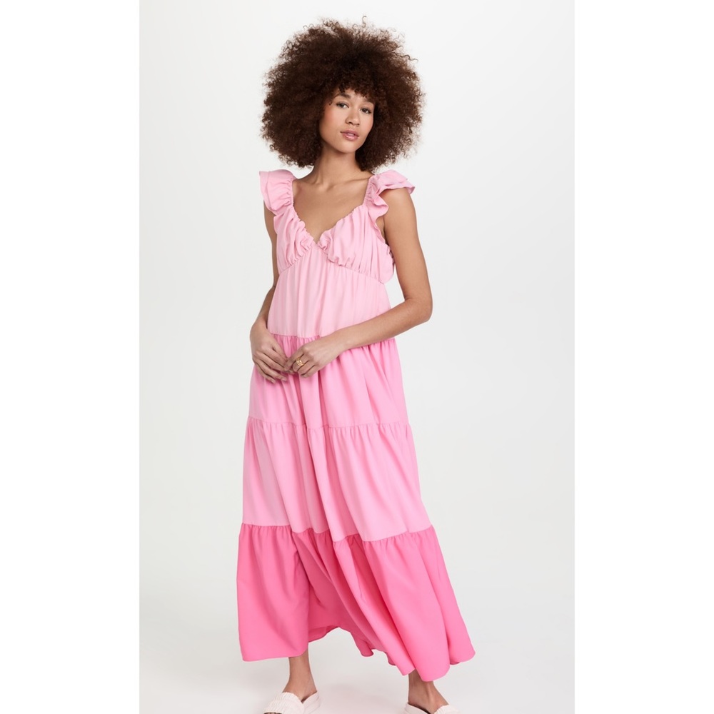 Enlglish Factory Ruffle Sleeve Tiered Maxi Dress